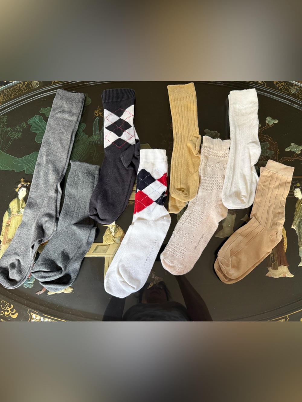 Socks Argyle, boot length, cotton socks